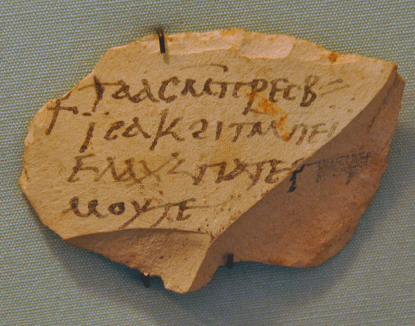 Thebes, Sahidic ostracon