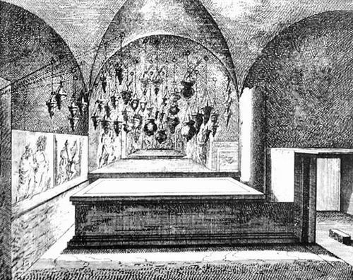 Jerusalem, Basilica of the Holy Sepulchre, Drawing by De Bruijn