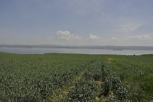 Aigospotamoi, seen from the European side; Lampsacus across the Hellespont