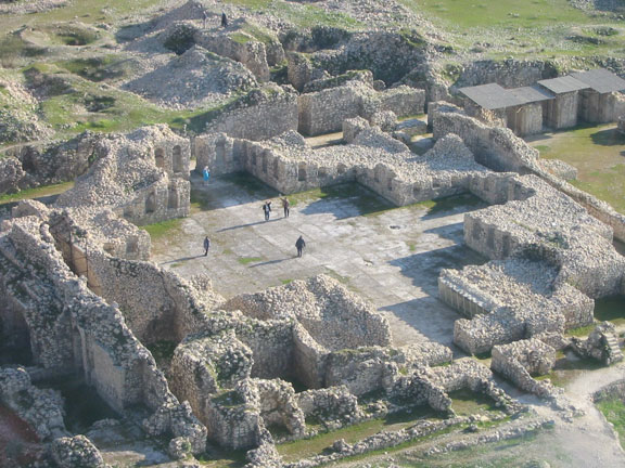 Bishapur, Palace, Cross-shaped Hall, Aerial photo