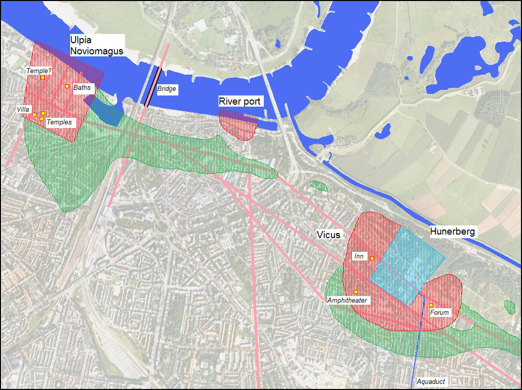 Map of Nijmegen in the second century