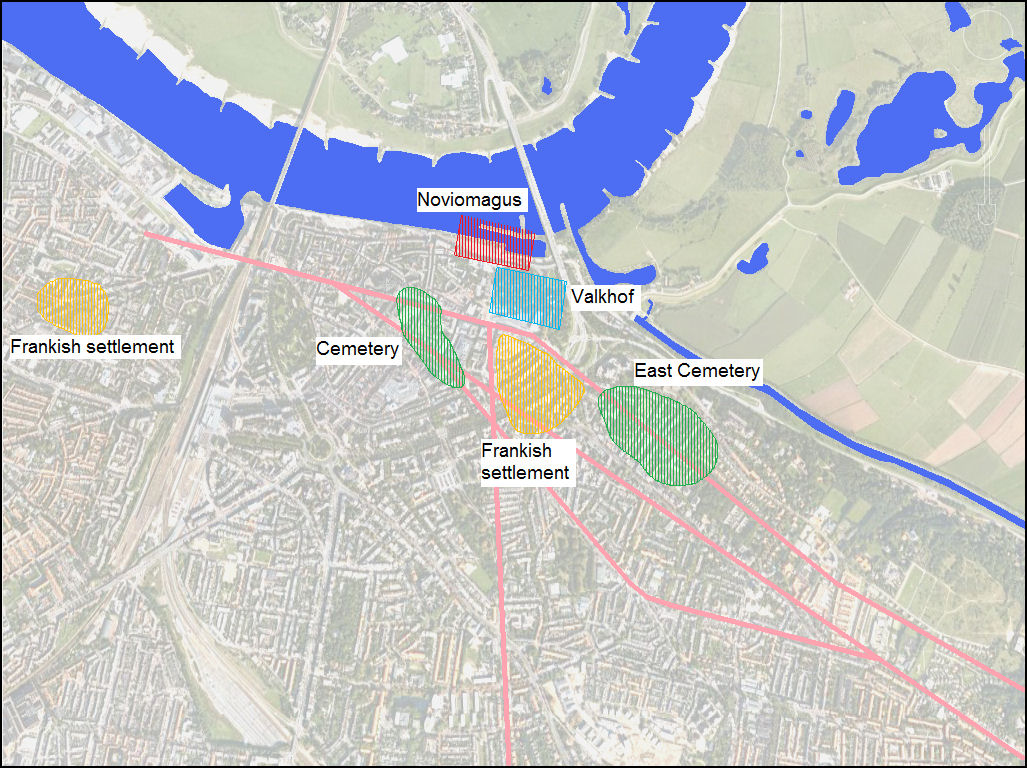 Map of Nijmegen in the third century