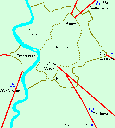 Map of the Jewish catacombs in Rome