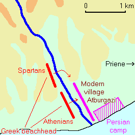 Map of the Battle of Mycale